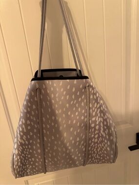 Speckled Light Gray Tote Bag with Rope Handles